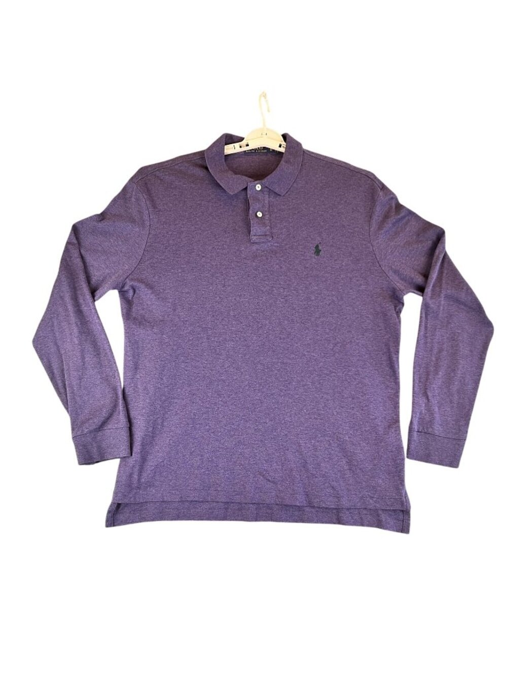 Polo Ralph Lauren Mens XL Polo Shirt Purple Long Sleeve Classic Fit Pony Casual